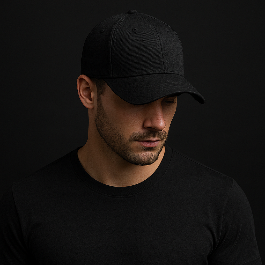 Silent Hustle Cap - Black curved brim baseball cap